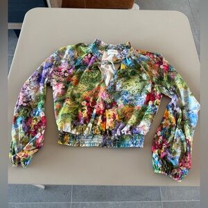 Lavender Brown Floral Multicolor Top